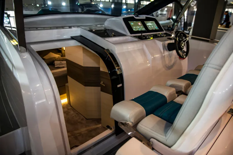 Slide: The Image of Interior of 2025 Nassima Yacht N40 with modern cockpit and luxurious seating. - 12