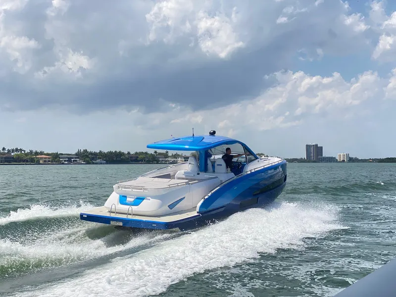 Slide: The Image of Nassima Yacht N40 2025 model cruising on a sunny day in open waters. - 9