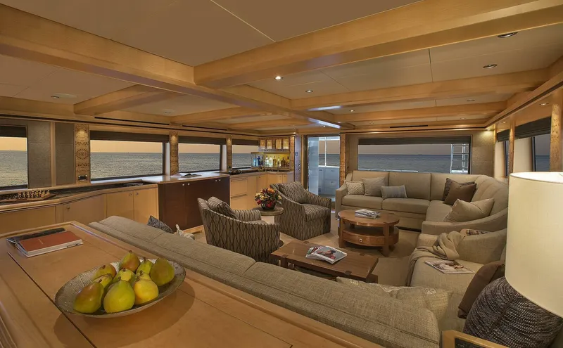 Slide: The Image of Luxurious interior of 2019 Nordlund Expedition Yachtfisher with panoramic ocean views. - 10
