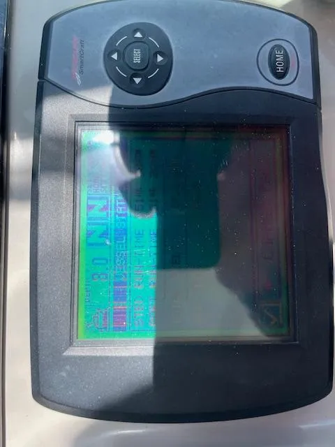 Slide: The Image of Close-up of a 2005 Sea Ray 390 Sundancer navigation display. - 25