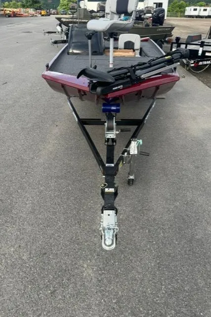 Slide: The Image of 2024 Crestliner 1600 Storm fishing boat on trailer, front view. - 3