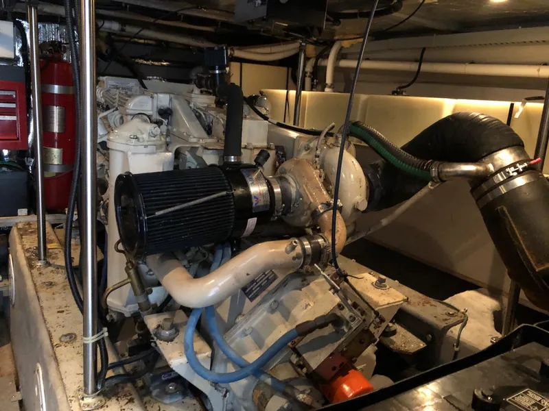 Slide: The Image of Engine room of a 1998 Carver 530 Voyager Pilothouse yacht. - 24