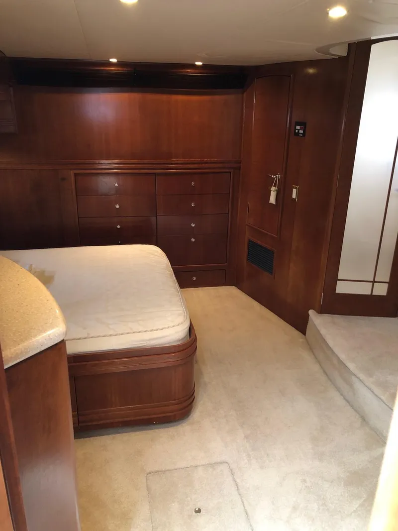 Slide: The Image of Interior cabin of 1998 Carver 530 Voyager Pilothouse yacht with wooden cabinetry. - 41
