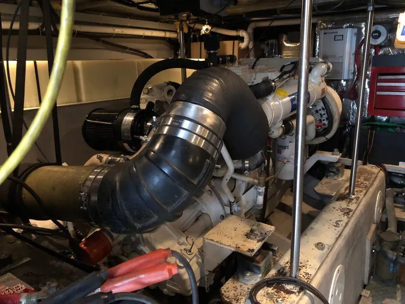 Slide: The Image of Engine room of a 1998 Carver 530 Voyager Pilothouse yacht. - 25