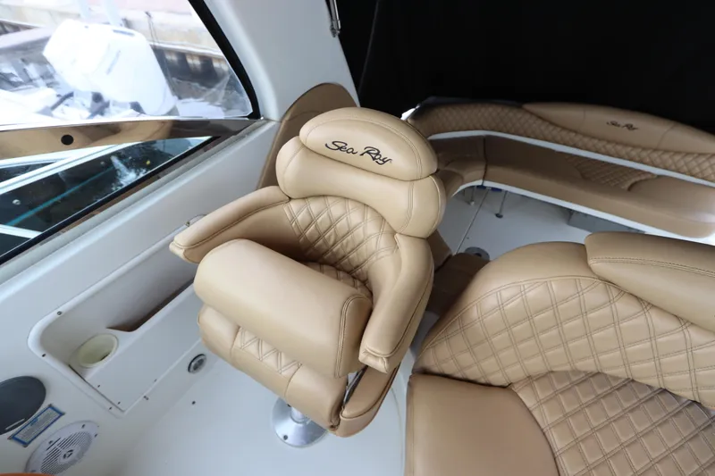 Slide: The Image of Luxurious interior seating of 1999 Sea Ray 380 Sundancer yacht. - 18