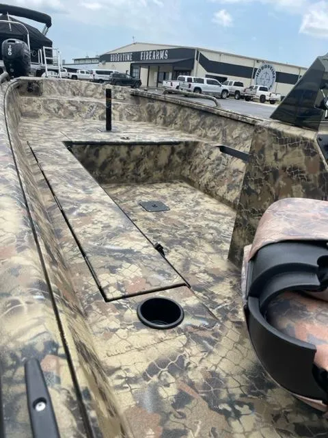 Slide: The Image of 2024 Excel 1751 River Warrior boat with camouflage design. - 9