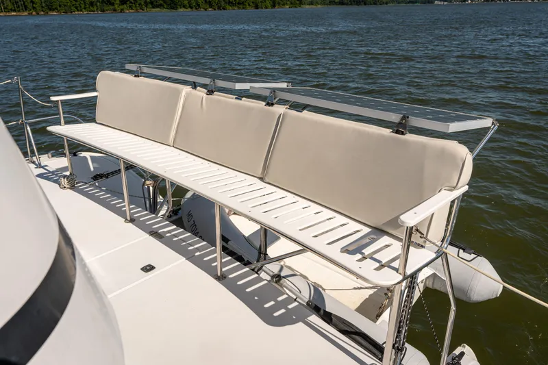 Slide: The Image of Bench seating on the deck of a 2002 PDQ Power Catamaran MV/34 Passagemaker. - 51