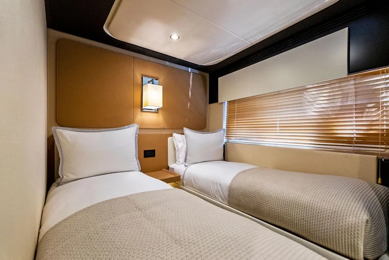 Slide: The Image of Luxurious twin cabin interior of 2019 Azimut 77S yacht. - 25