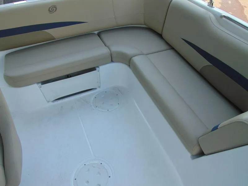 Slide: The Image of 2021 Hurricane SunDeck Sport 188 OB boat interior seating area. - 12