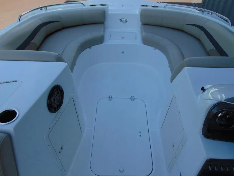 Slide: The Image of 2021 Hurricane SunDeck Sport 188 OB boat interior with spacious seating. - 7