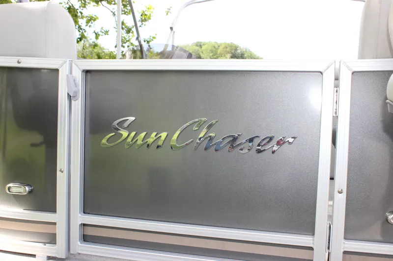 Slide: The Image of 2021 SunChaser Geneva Cruise 24 SB pontoon boat with metallic logo. - 29