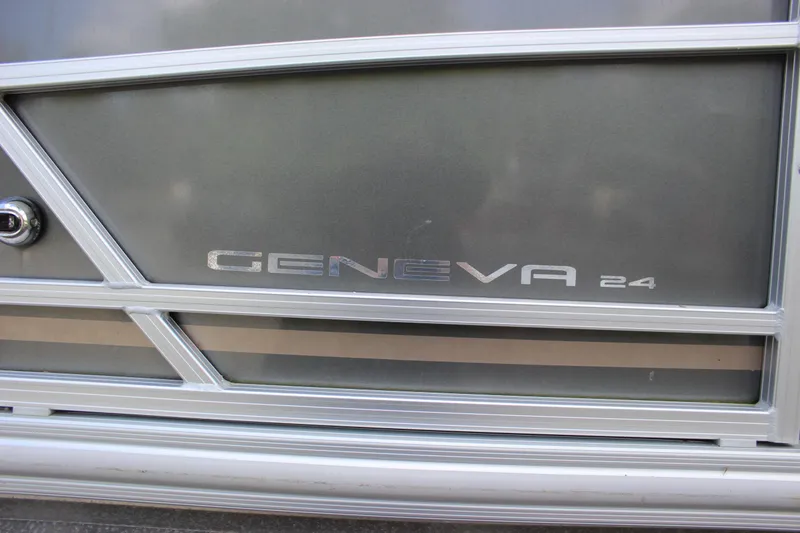 Slide: The Image of 2021 SunChaser Geneva Cruise 24 SB pontoon boat side panel. - 33