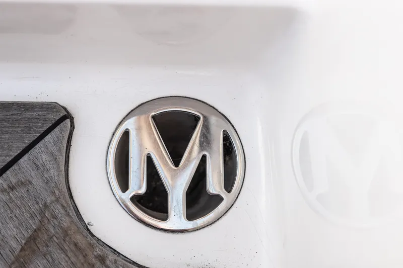 Slide: The Image of Close-up of Morris M36 2005 logo on white surface. - 8