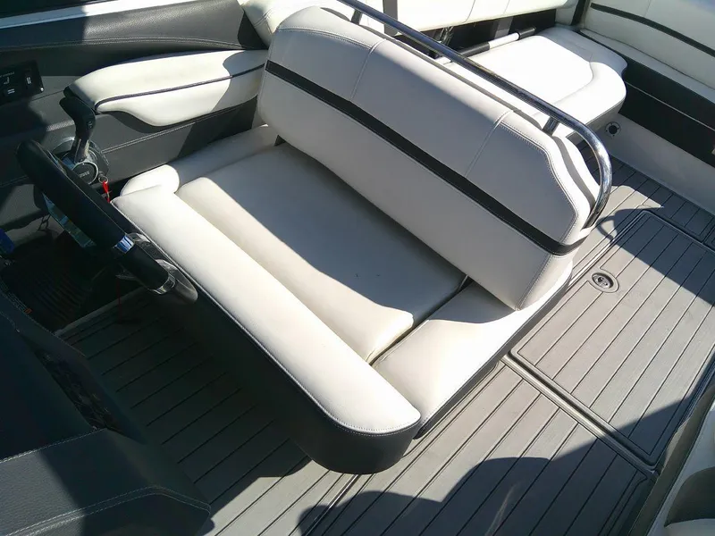 Slide: The Image of 2017 Regal 2800 Bowrider interior seating and steering wheel. - 21