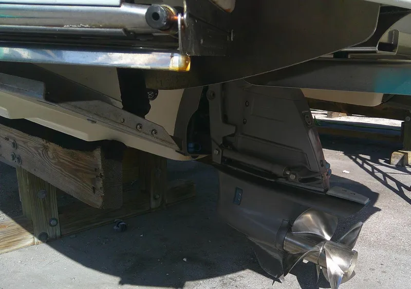 Slide: The Image of 2017 Regal 2800 Bowrider boat stern drive and propeller. - 9