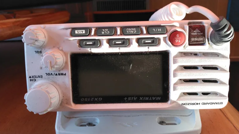 Slide: The Image of Standard Horizon GX2150 marine radio on a 1999 Mainship 350 Trawler. - 42