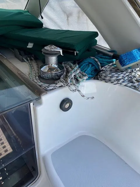 Slide: The Image of Beneteau Oceanis 44 CC cockpit with ropes and winch, 2001 model. - 8