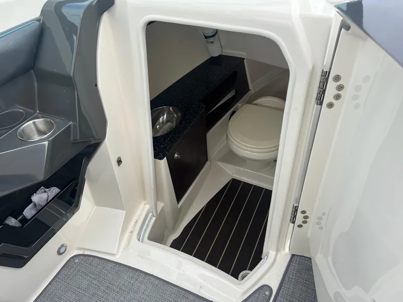 Slide: The Image of Interior view of 2014 Monterey 288 SS boat bathroom. - 5