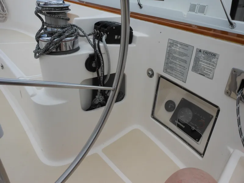 Slide: The Image of Cockpit of 2009 Alerion Express 33 sailboat with winch and navigation instruments. - 5