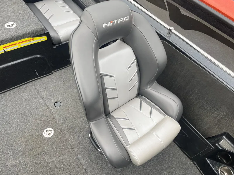 Slide: The Image of 2019 Nitro ZV19 Sport boat seat in gray and black. - 11
