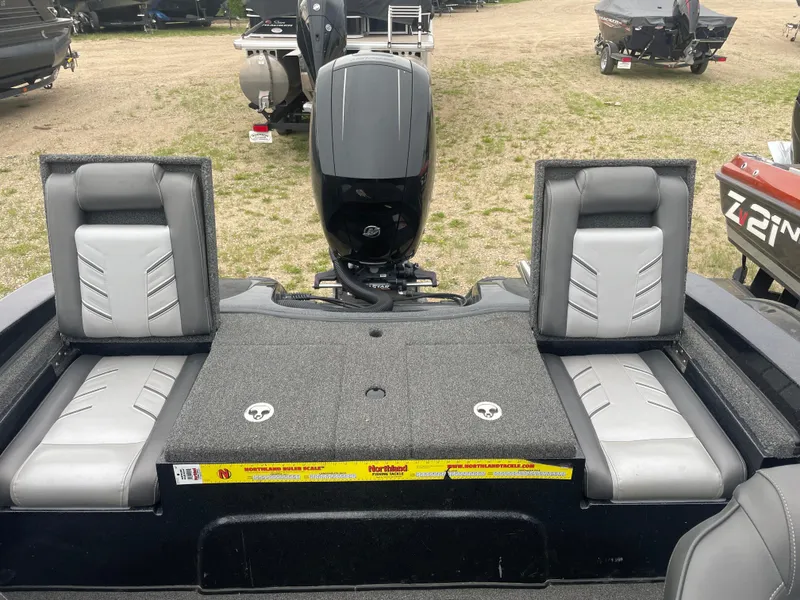 Slide: The Image of 2019 Nitro ZV19 Sport boat with dual seats and outboard motor. - 8