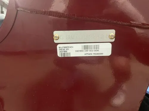 Slide: The Image of 2024 Tracker Super Guide V-16 SC boat identification plate and serial number. - 5