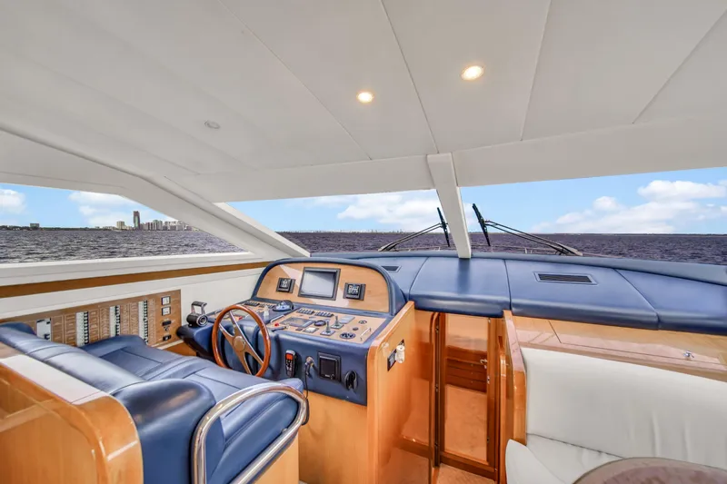 Slide: The Image of Interior helm of 2006 Uniesse 58 yacht with modern navigation equipment. - 21