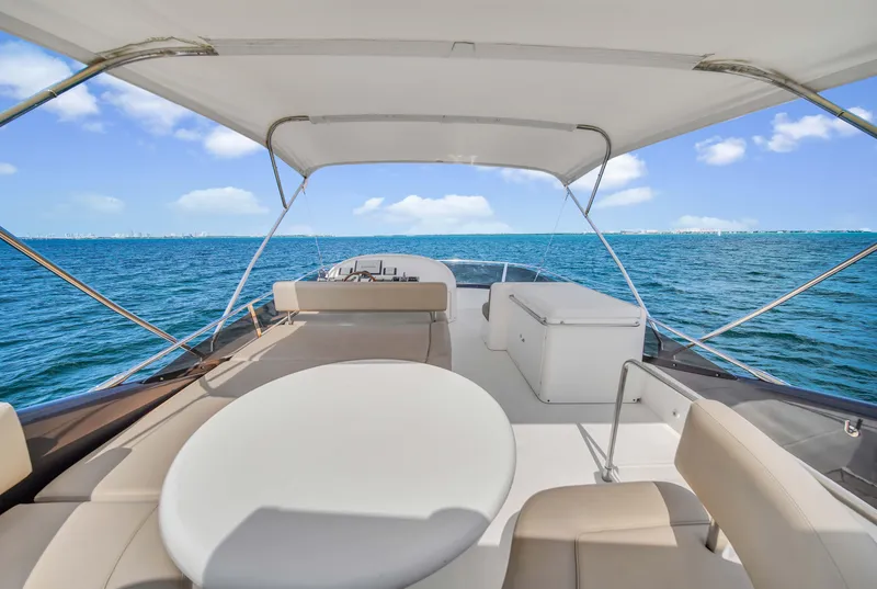 Slide: The Image of 2006 Uniesse 58 yacht deck with ocean view and seating area. - 36