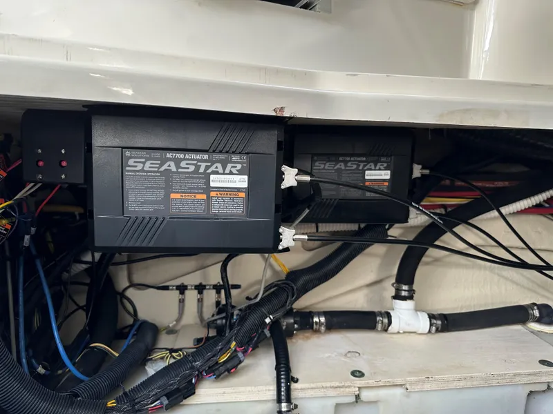 Slide: The Image of Bayliner 335 Cruiser 2012 engine compartment with SeaStar actuator system. - 18