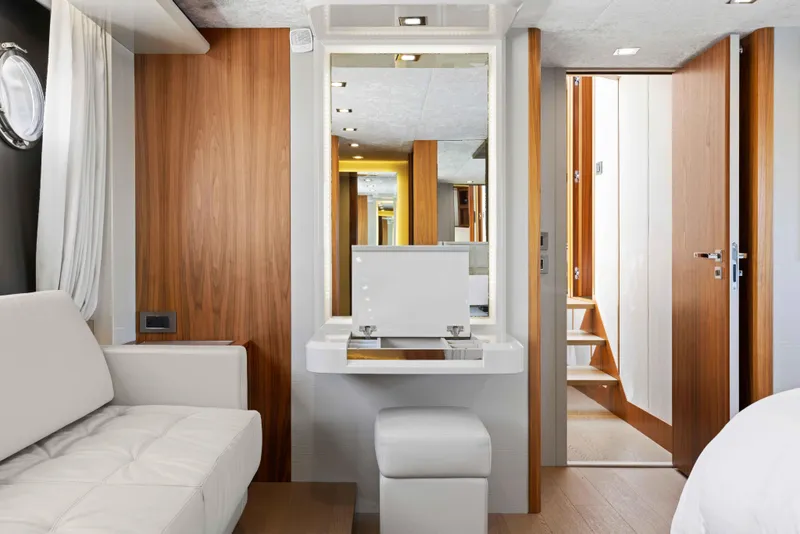 Slide: The Image of Luxurious interior of 2015 Absolute 64 FLY yacht with modern furnishings and elegant design. - 8