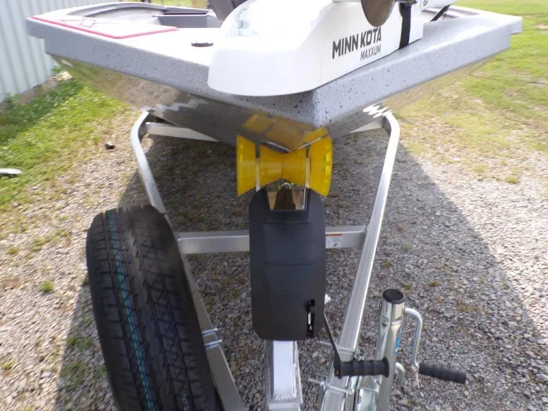 Slide: The Image of 2024 Xpress H190Bay boat on trailer with Minn Kota trolling motor. - 17