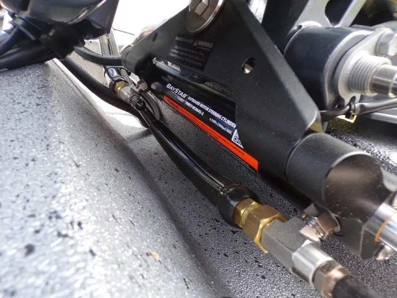 Slide: The Image of Close-up of 2024 Xpress H190Bay hydraulic steering system. - 5