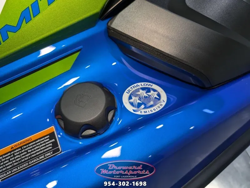 Slide: The Image of 2024 Yamaha Boats VX® Limited HO, blue with ultra-low emission label. - 13