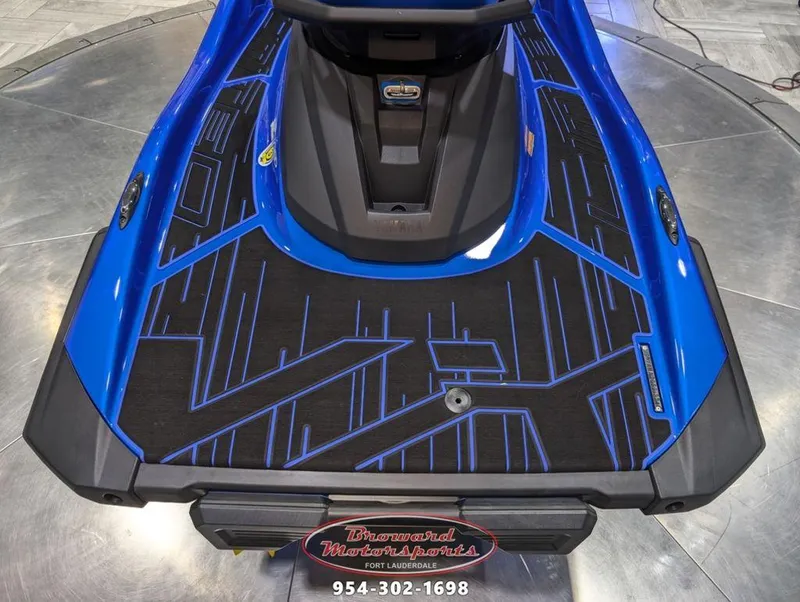 Slide: The Image of 2024 Yamaha Boats VX® Limited HO, blue deck, Broward Motorsports logo. - 15