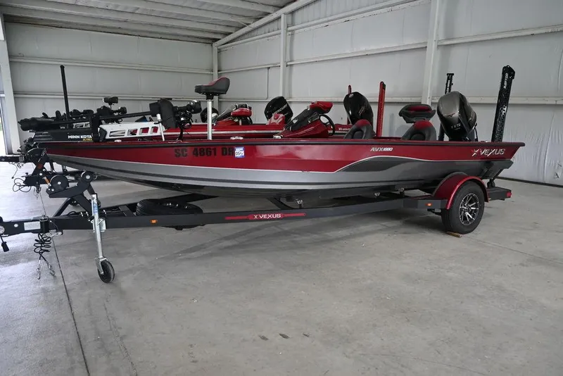 The Image of 2021 Vexus AVX1880 fishing boat in a garage. - 1
