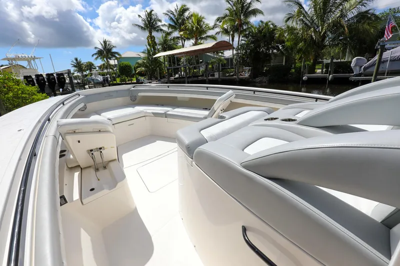 Slide: The Image of 2020 Regulator 41 boat with spacious seating and modern design. - 31
