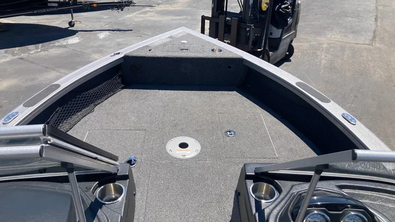 Slide: The Image of 2021 Crestliner 1750 Fish Hawk WT JS boat interior, front deck view. - 8