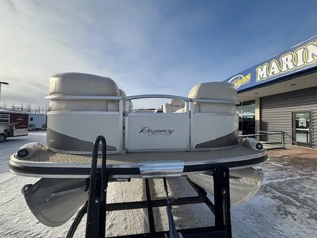 Slide: The Image of 2008 Sun Tracker PARTY BARGE 22 Regency Edition pontoon boat at marina. - 2