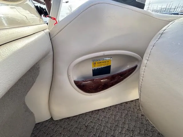 Slide: The Image of Interior of 2008 Sun Tracker PARTY BARGE 22 Regency Edition, featuring beige upholstery and carpet. - 8