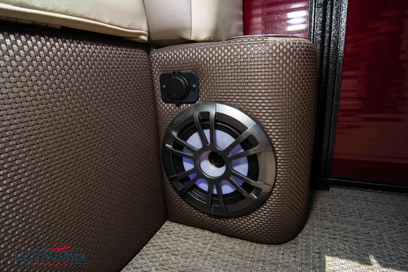 Slide: The Image of 2023 Crest CLASSIC LX 240 SLC boat interior speaker and upholstery detail - 12