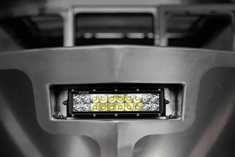 Slide: The Image of Close-up of 2025 Jasper Marine Defender 22 boat's LED light bar. - 25