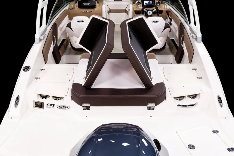 Slide: The Image of Interior of 2026 Chaparral 21 SSi OB with luxurious seating. - 12