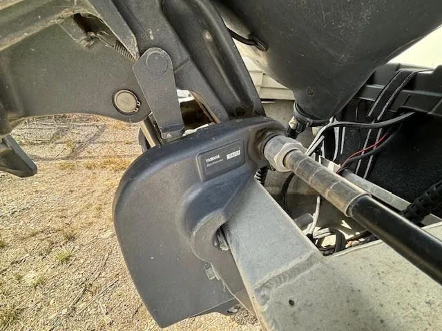 Slide: The Image of Close-up of a 2004 Crestliner 2485 LSI boat's Yamaha outboard motor. - 4