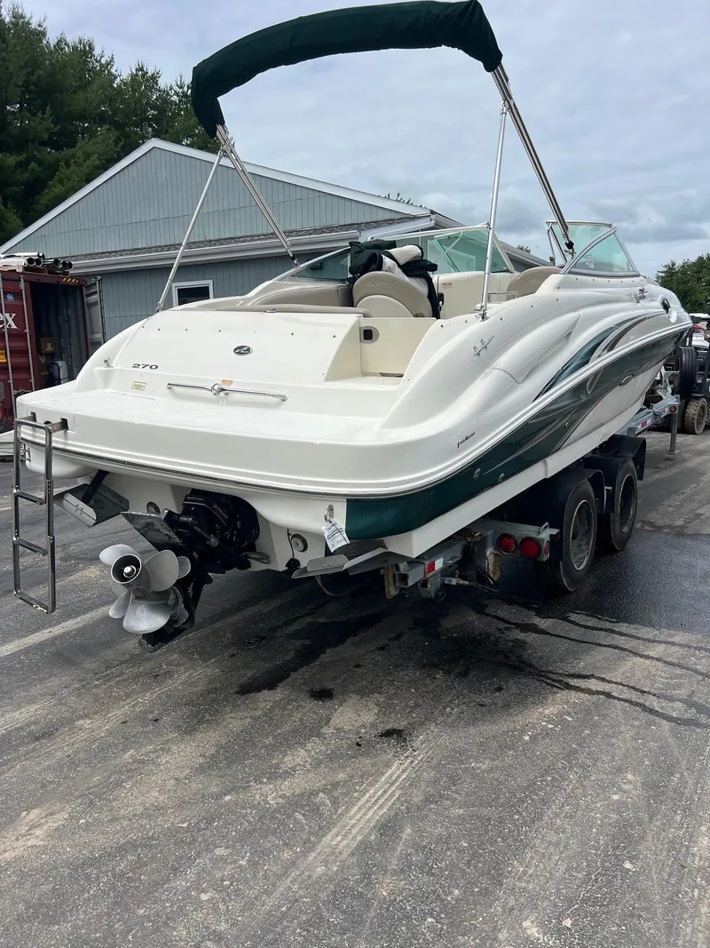 Slide: The Image of 2003 Sea Ray 270 boat on trailer, rear view. - 5
