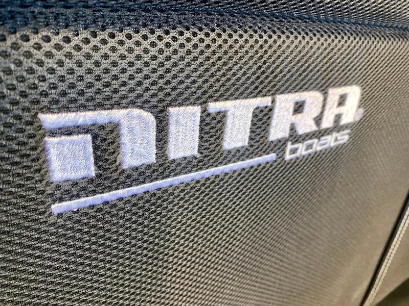 Slide: The Image of Close-up of Nitra Boats logo on 2024 Nitra Boats 30 SkyTop. - 27