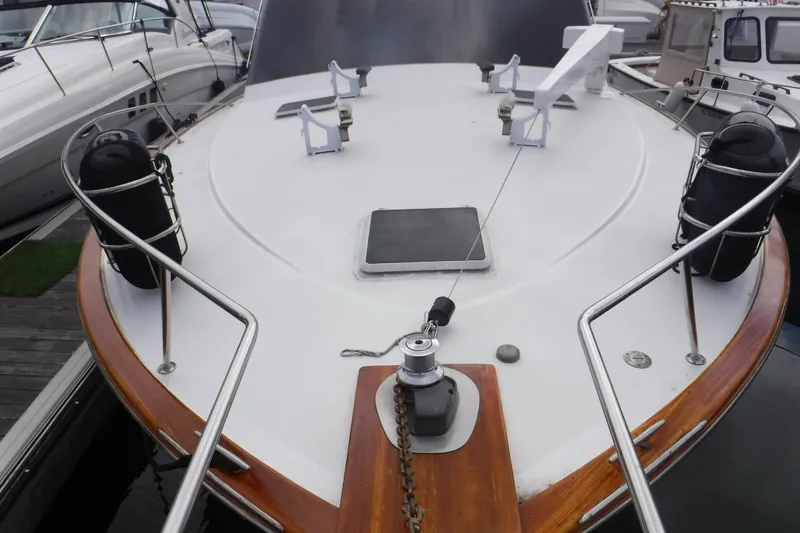 Slide: The Image of 1989 Ocean Yachts 44 Super Sport Custom yacht deck with anchor and railings. - 32