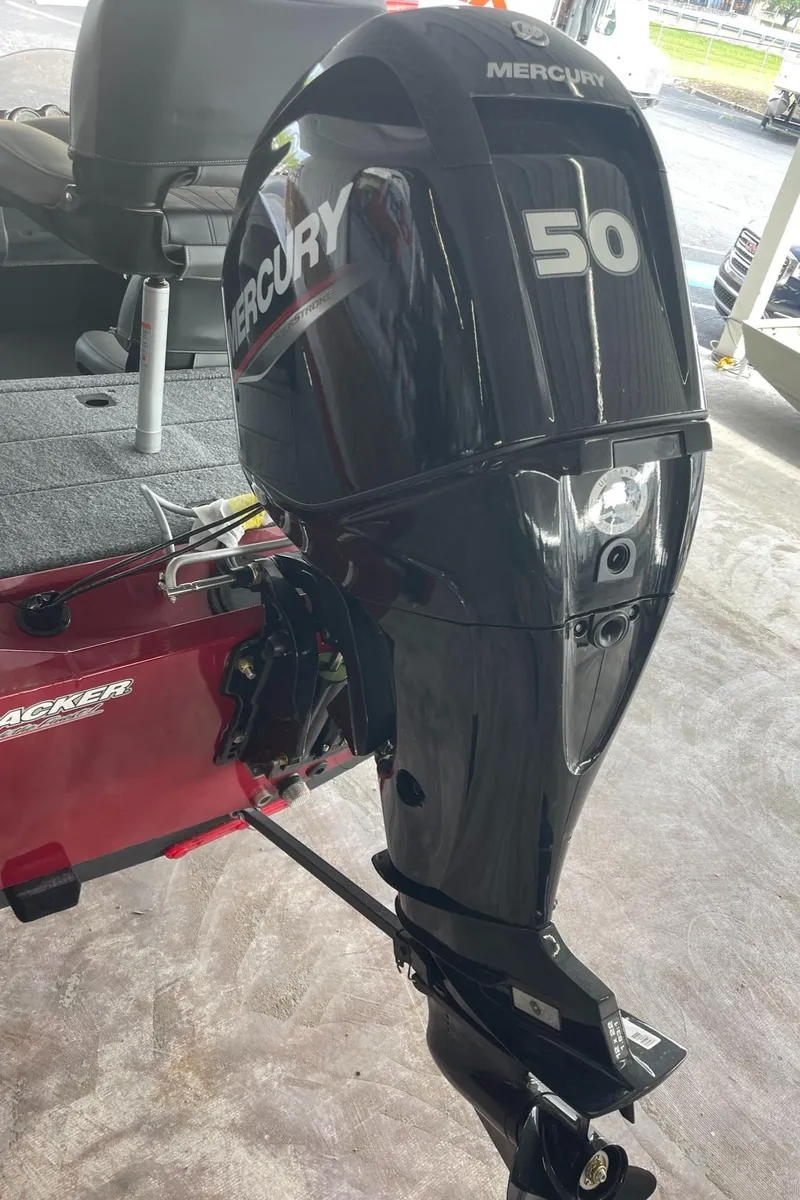 Slide: The Image of 2024 Tracker Pro 170 boat with Mercury 50 outboard motor. - 3