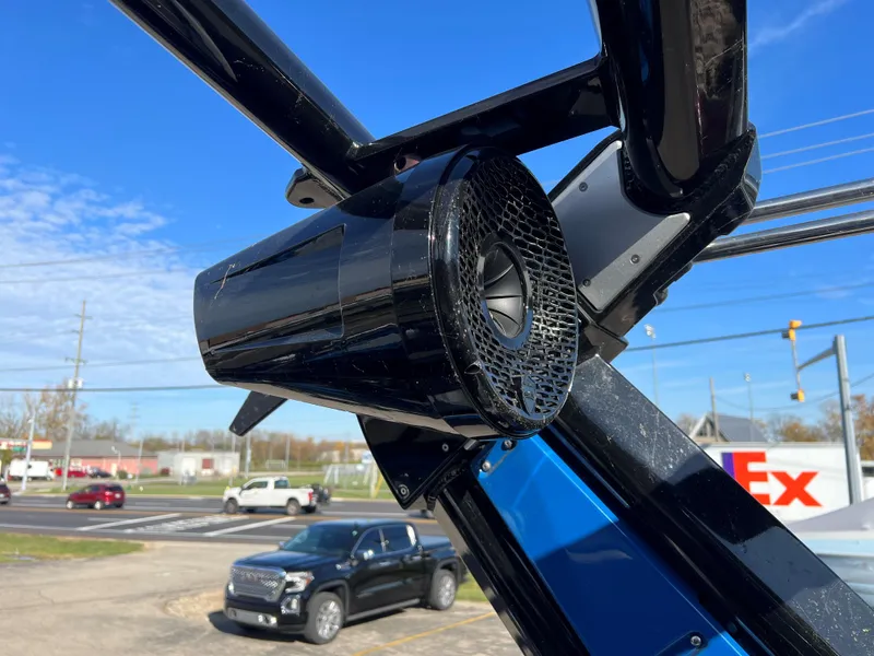 Slide: The Image of Close-up of 2023 Centurion Fi25 boat speaker system. - 11