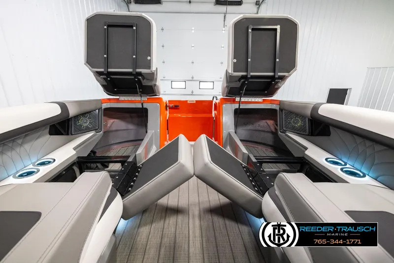 Slide: The Image of 2024 Avalon Excalibur VRB interior with luxurious seating and modern design. - 20