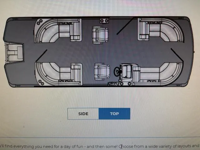 Slide: The Image of Top view layout of 2024 Harris Cruiser 210 CWDH pontoon boat. - 24